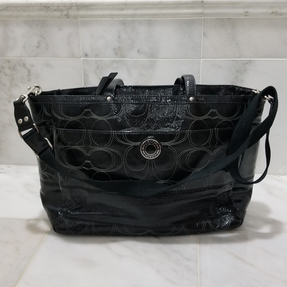 Coach Diaper Bag Black Signature Logo - Picture 14 of 14